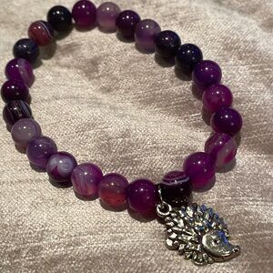 Purple Glass Porcupine Bracelet